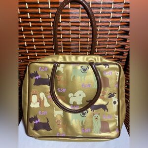 Flüff Dog Print Laptop Bag Computer Case Gold Metallic Dog Lover